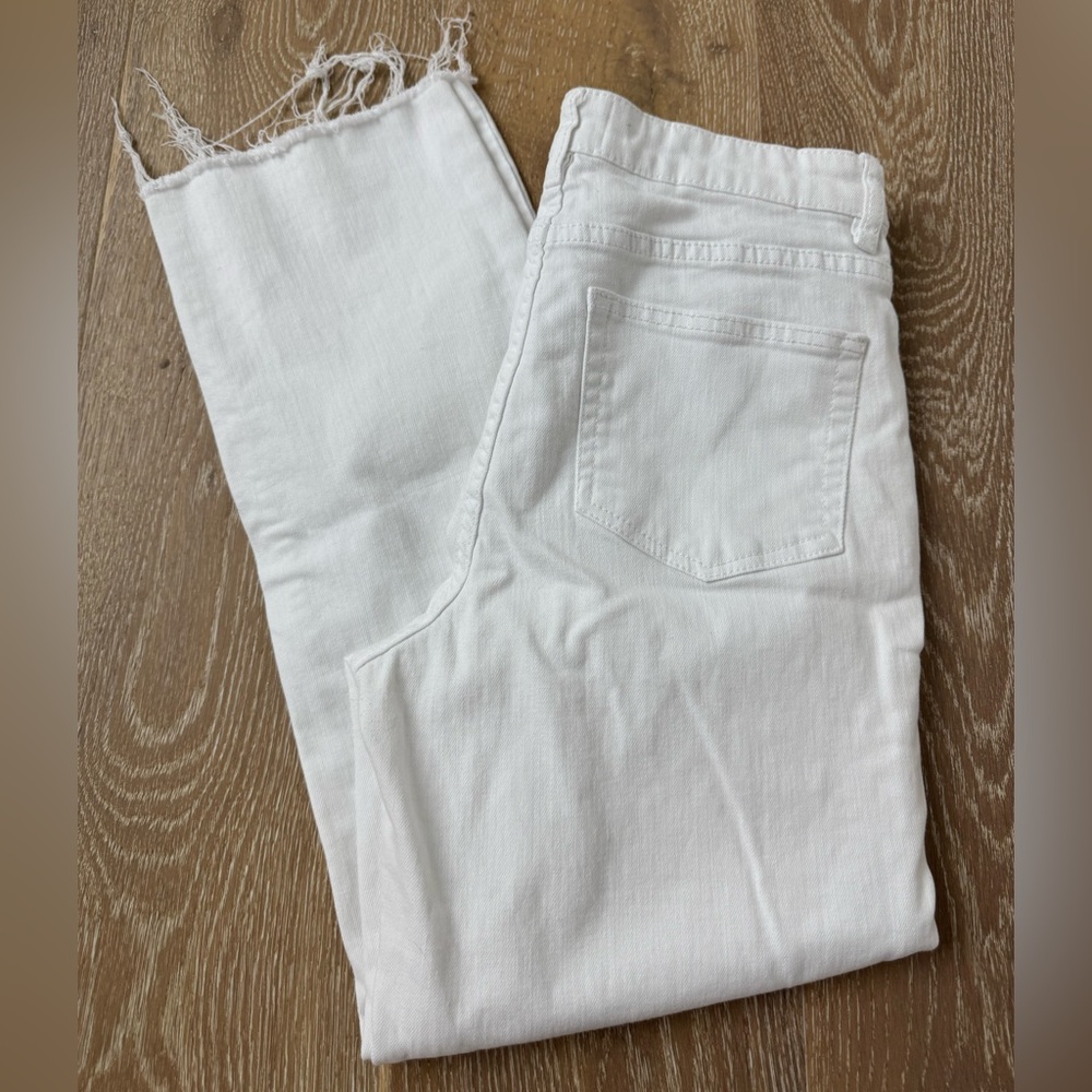 Seed Heritage White Straight Leg Cropped Denim